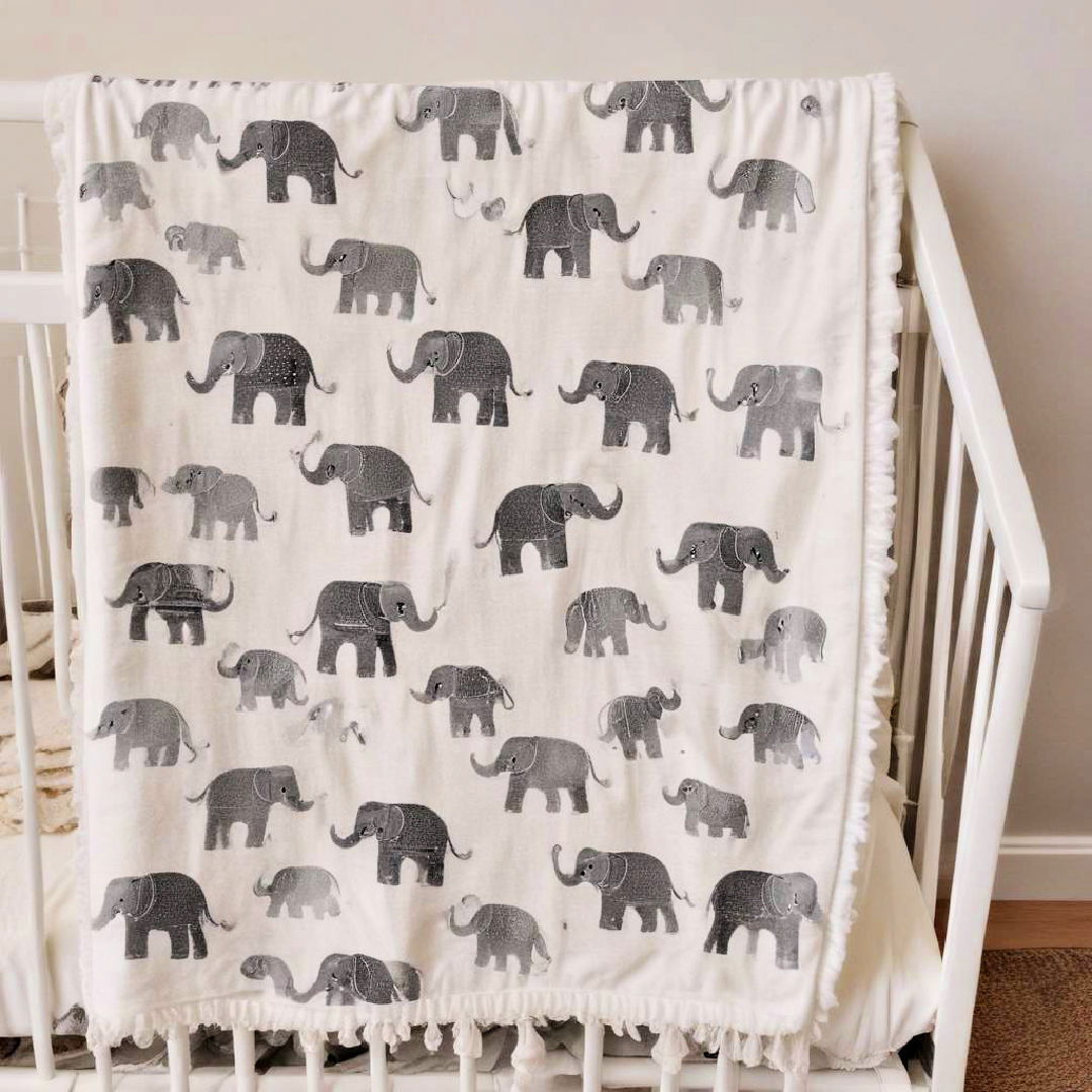 elephant themed baby blanket