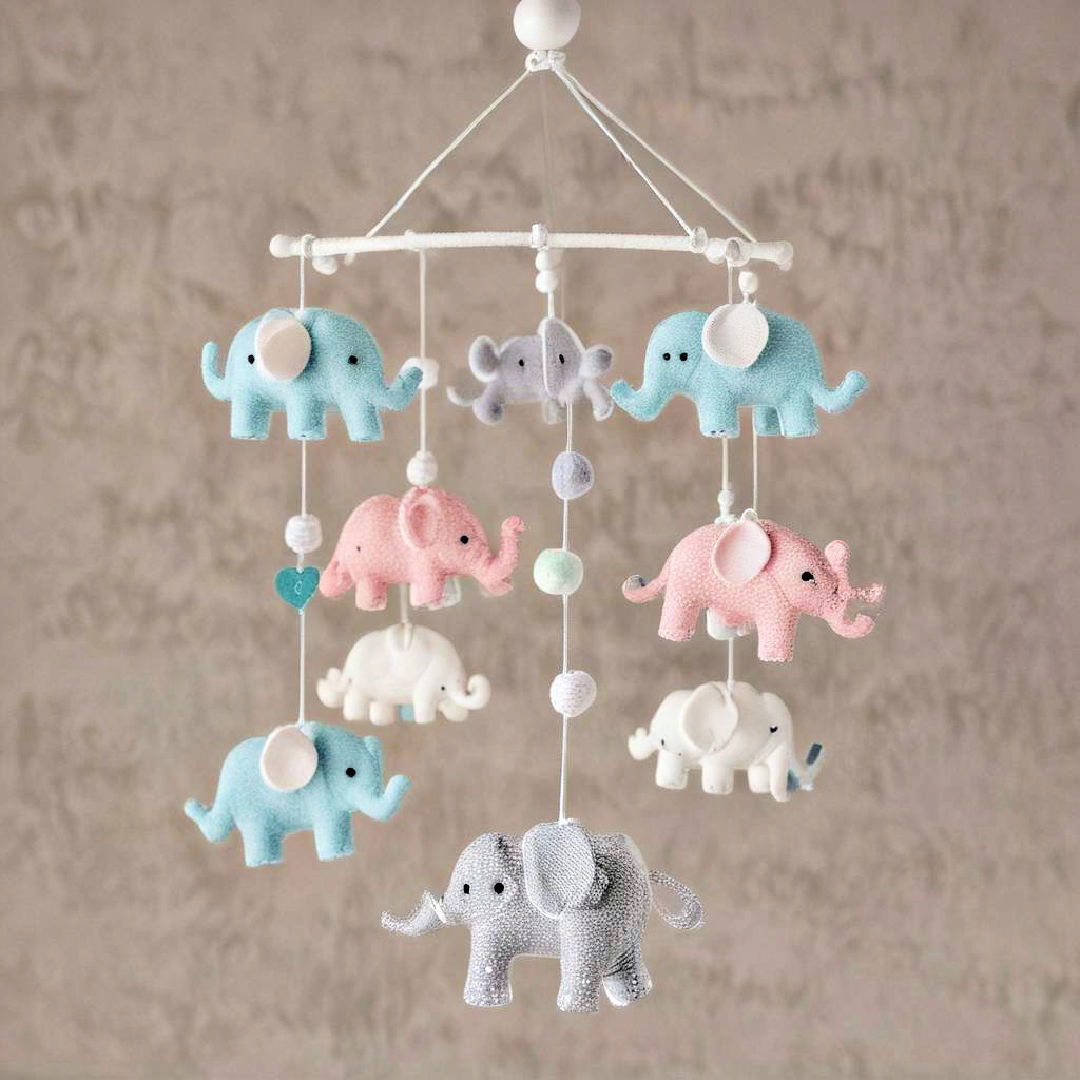 elephant themed crib mobile