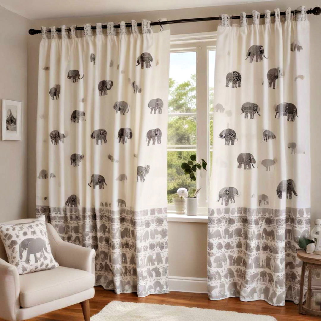 elephant themed curtains