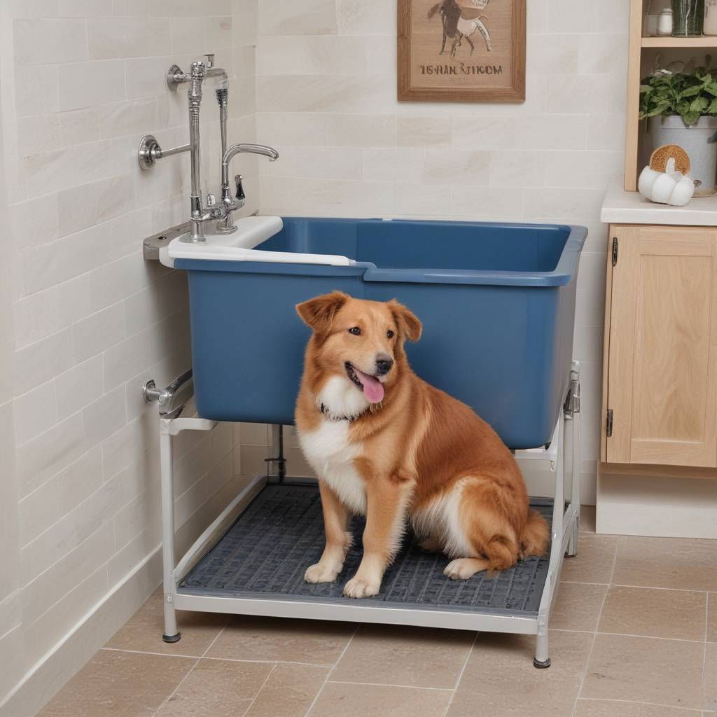 elevated dog washing station