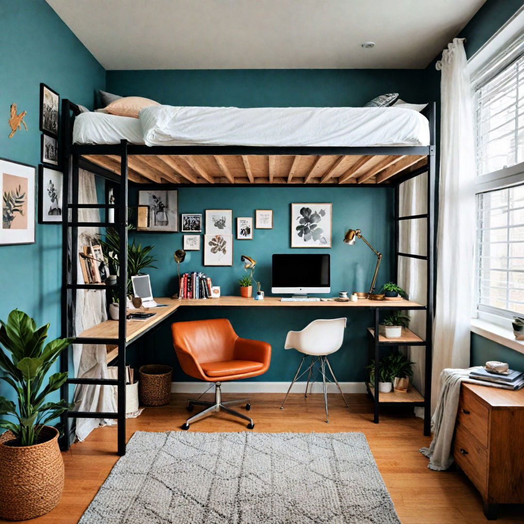 elevated loft bed