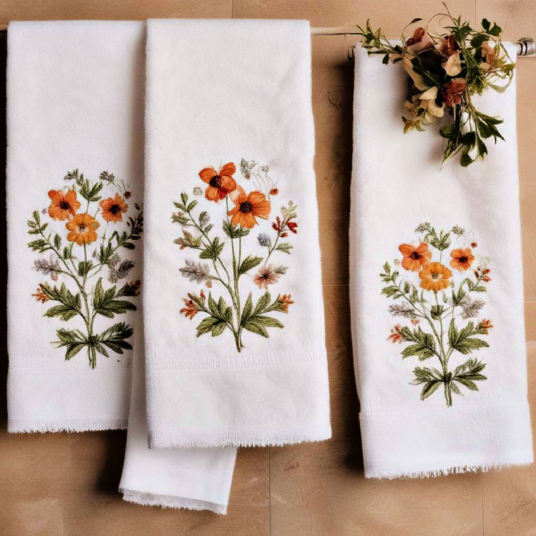 embroidered towels