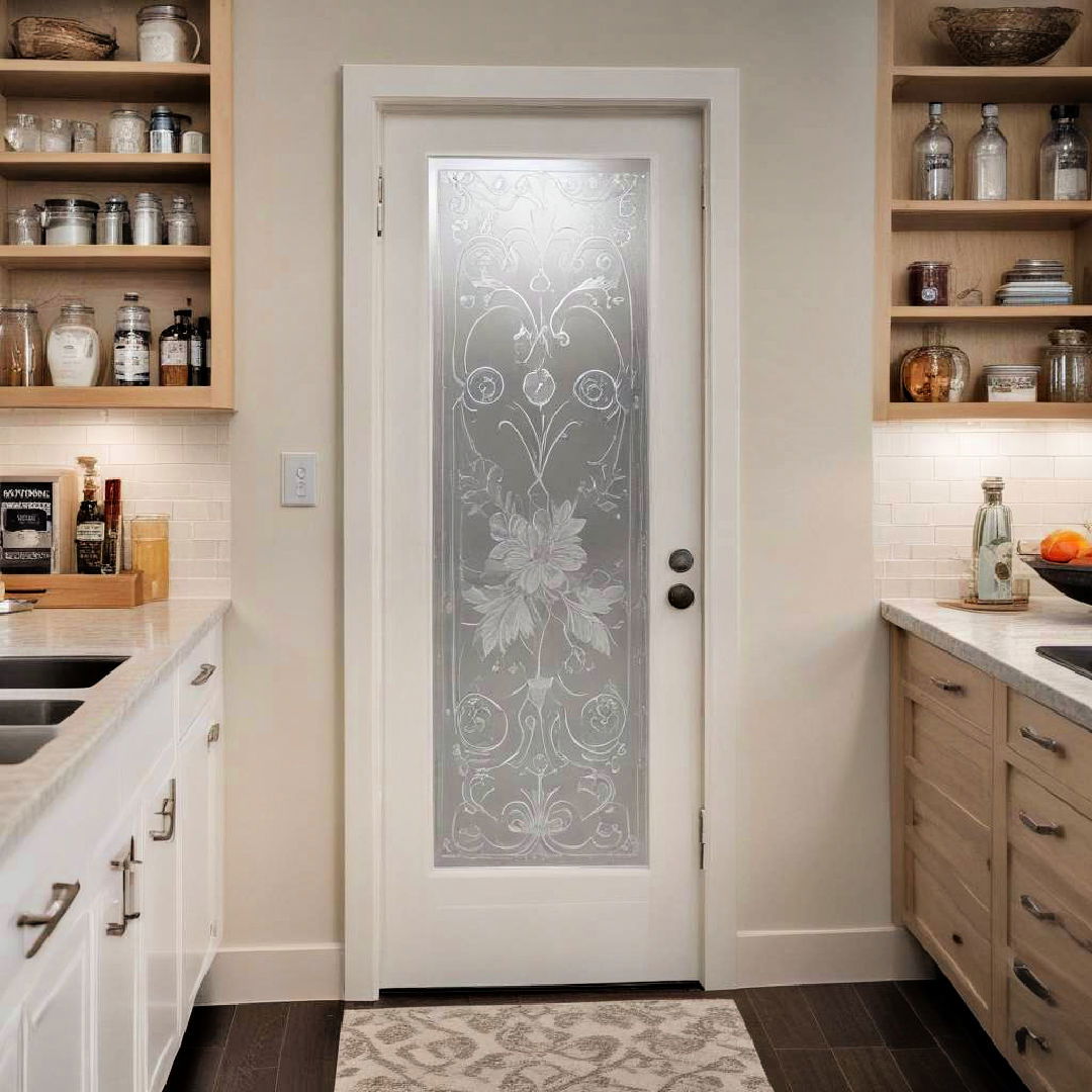 etched glass pantry door