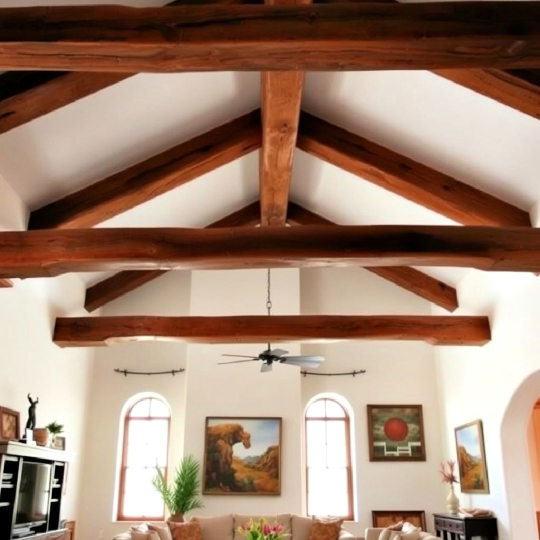 exposed wooden beams