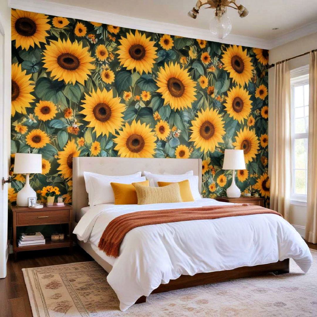 feature a sunflower inspired accent wall