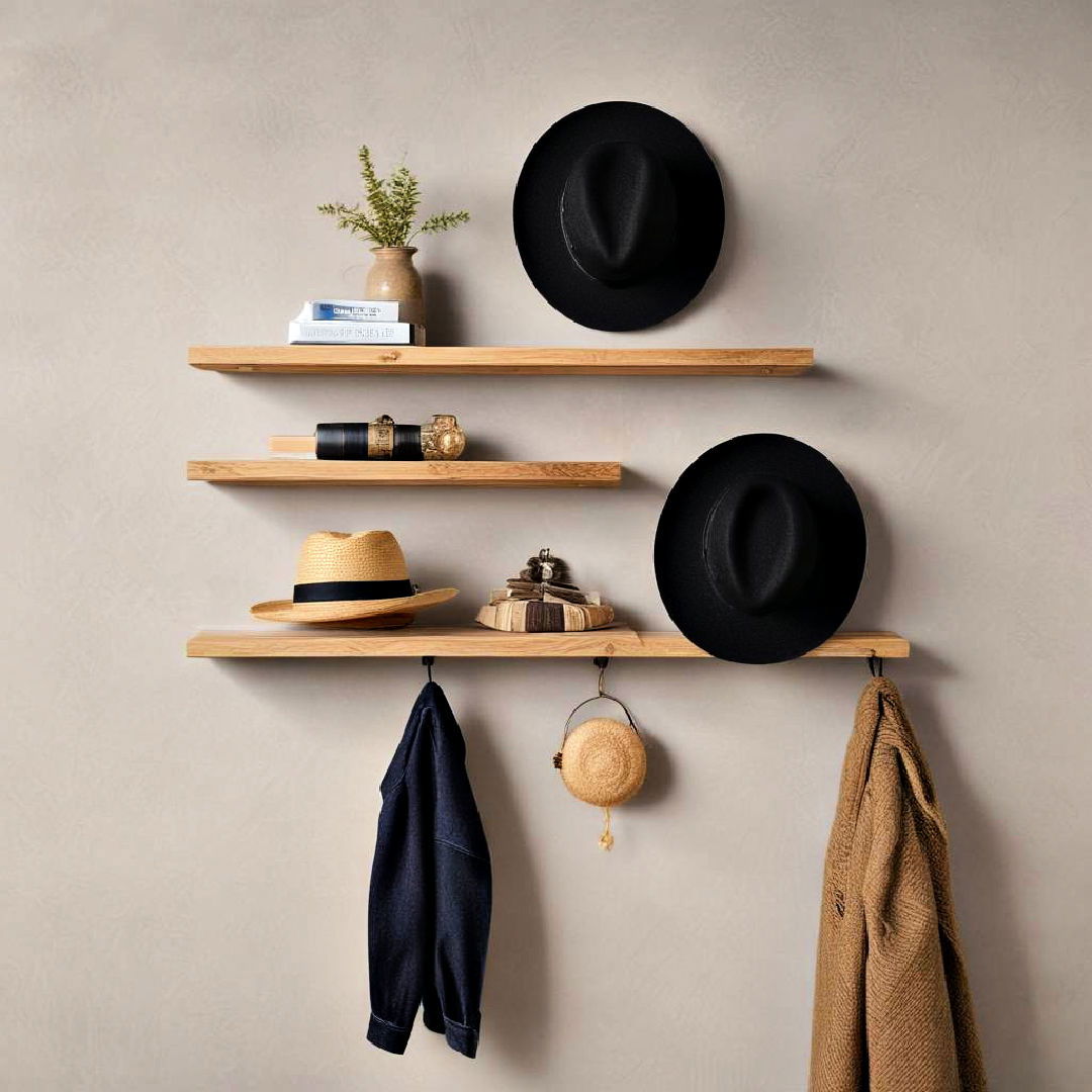 floating shelf hat rack