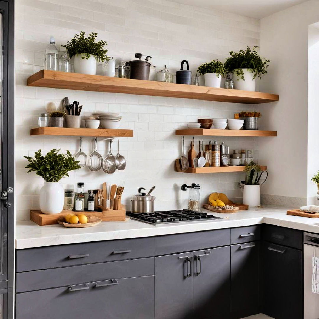 floating shelving kitchen