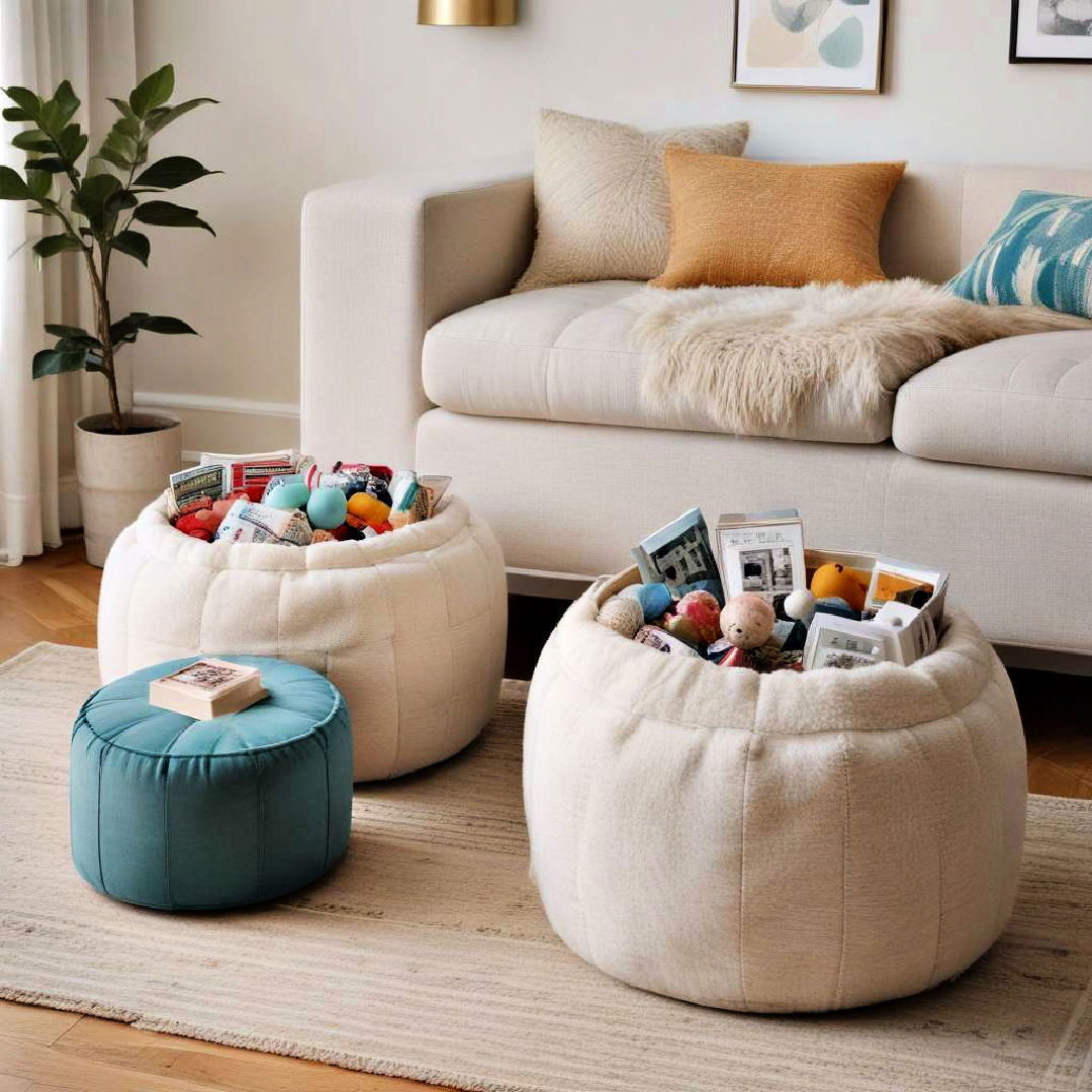 floor poufs with storage