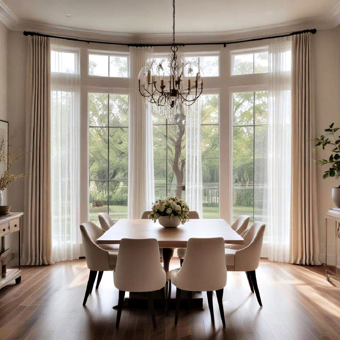 floor to ceiling windows with sheer drapes