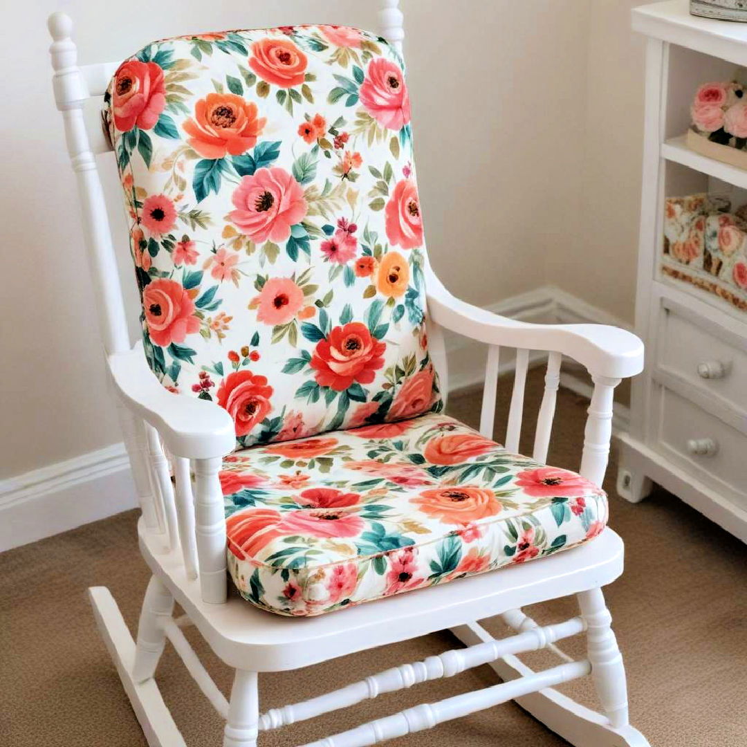 floral themed rocking chair cushions