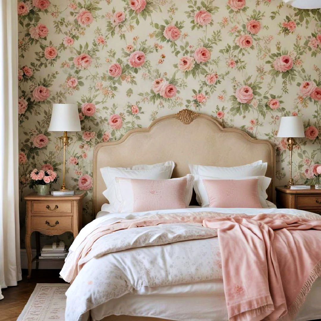 floral wallpaper for a classic french look