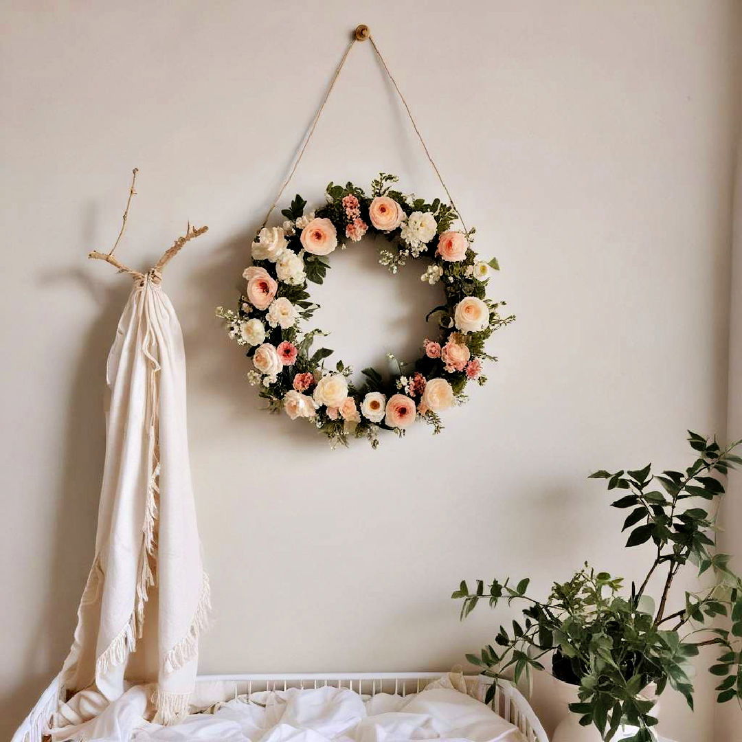 floral wreath wall hanging