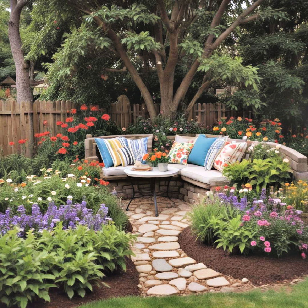 flower bed seating area