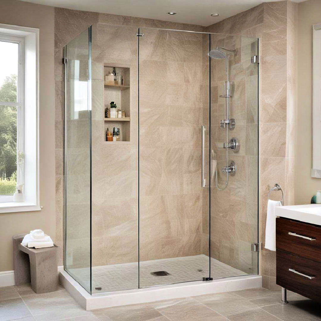 frameless glass corner shower