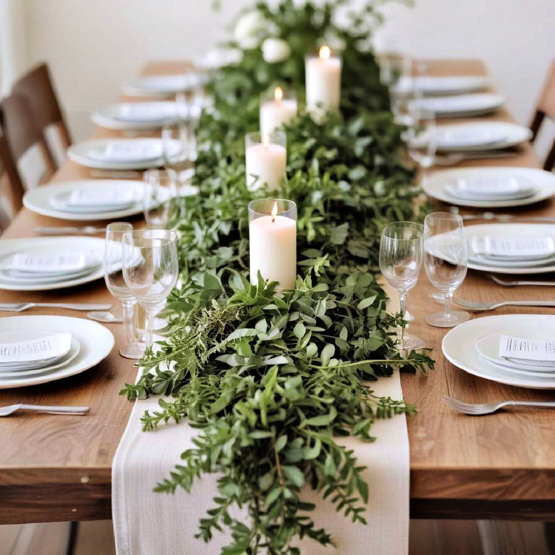 fresh greenery runner