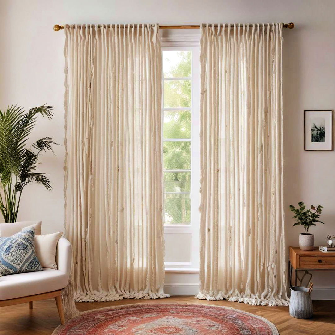 fringe curtains for a bohemian vibe