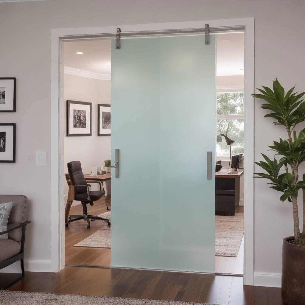 frosted glass door