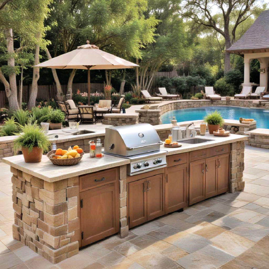 functional poolside kitchens