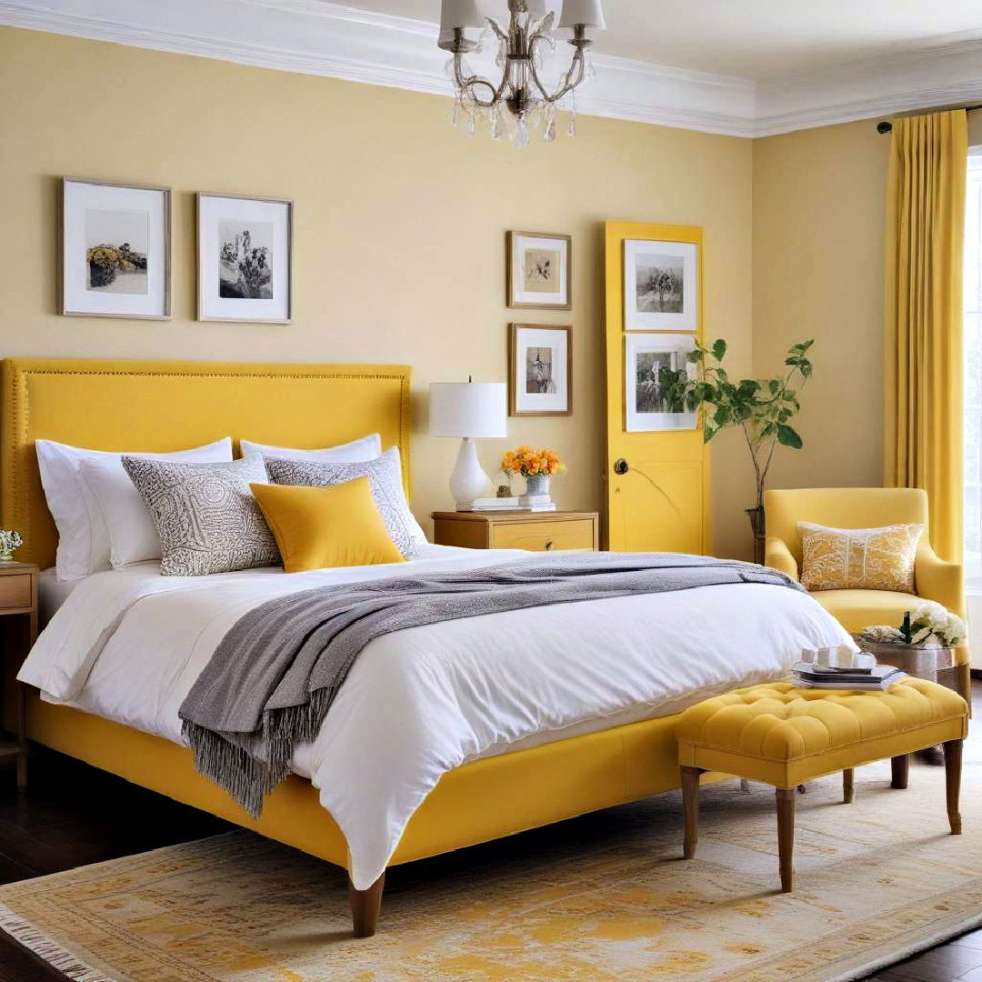 furnish with canary yellow pieces for unique flair