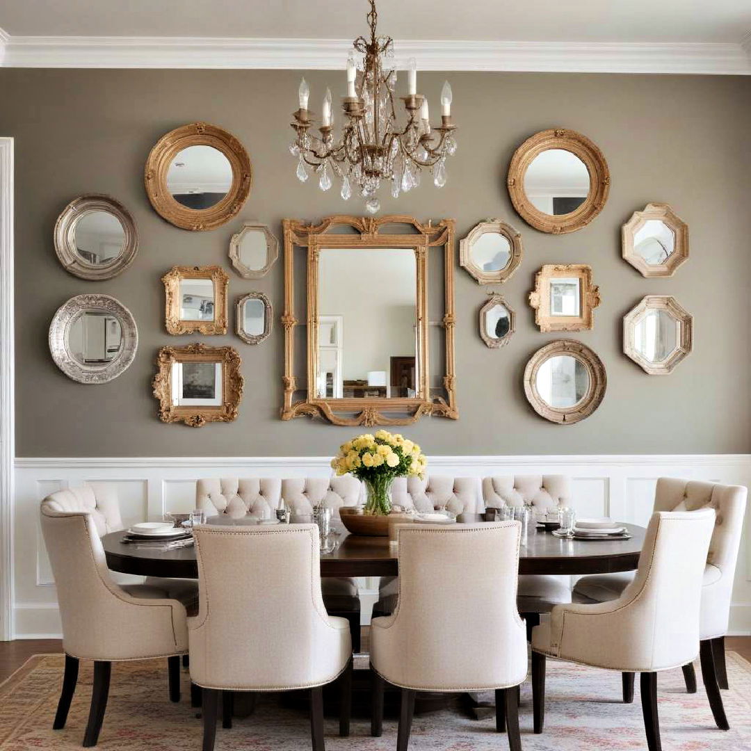 gallery style mirrors for visual interest