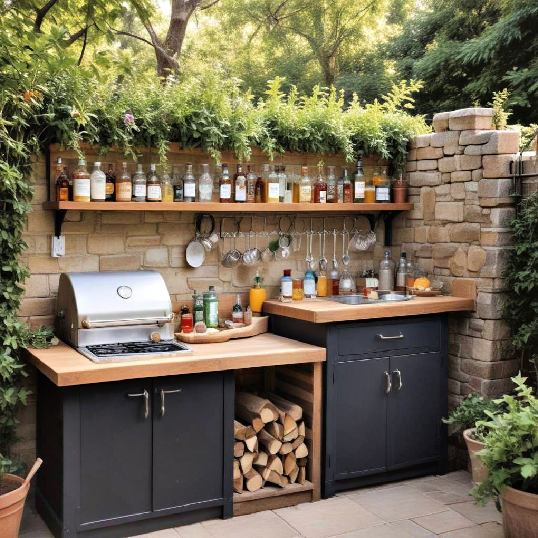 garden bar and kitchen combo