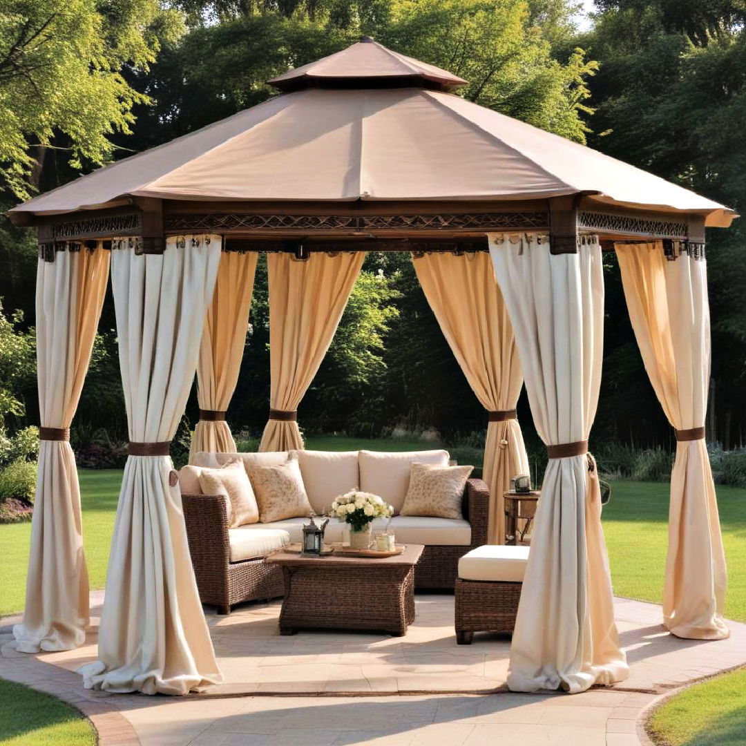 gazebo with curtains