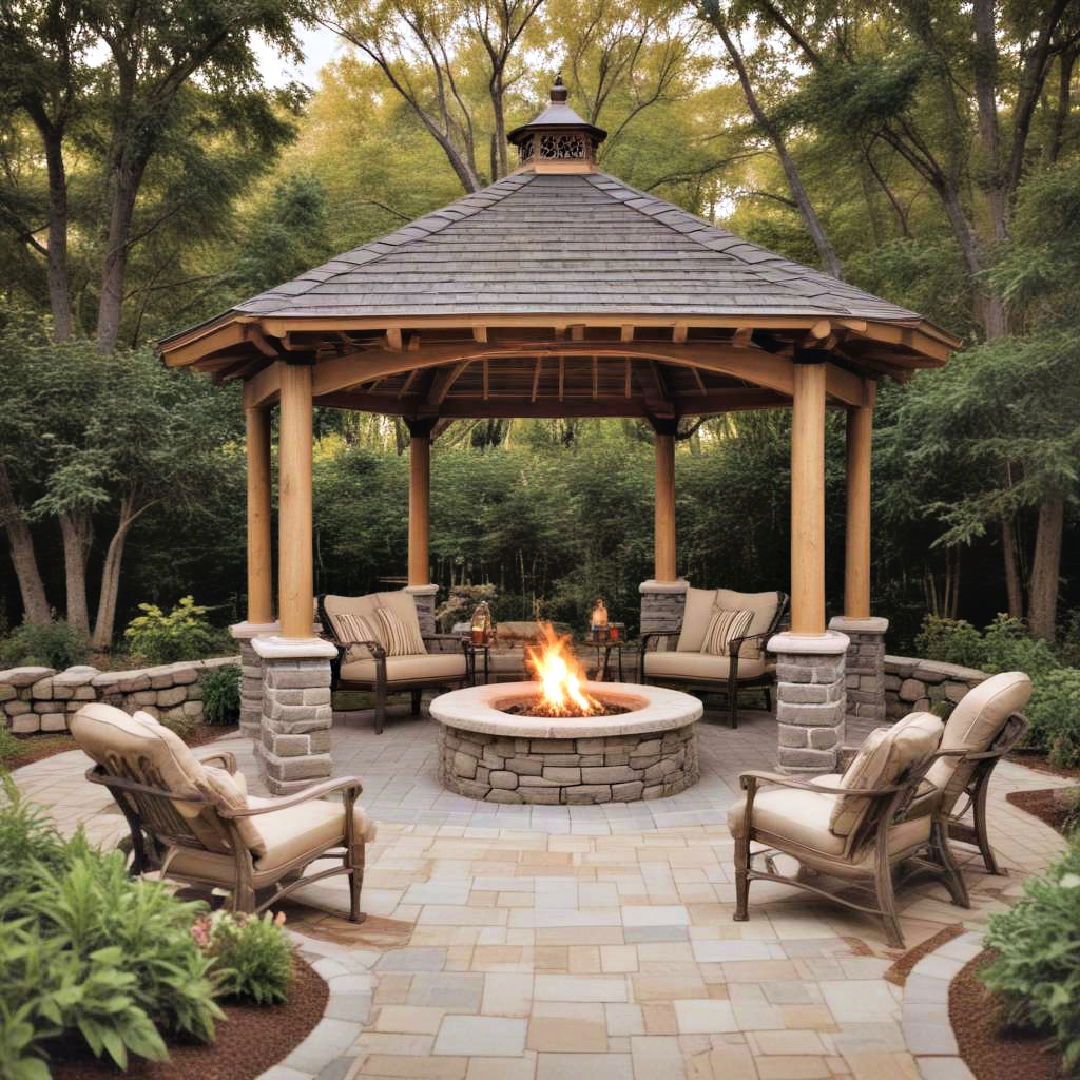 gazebo with fire pit