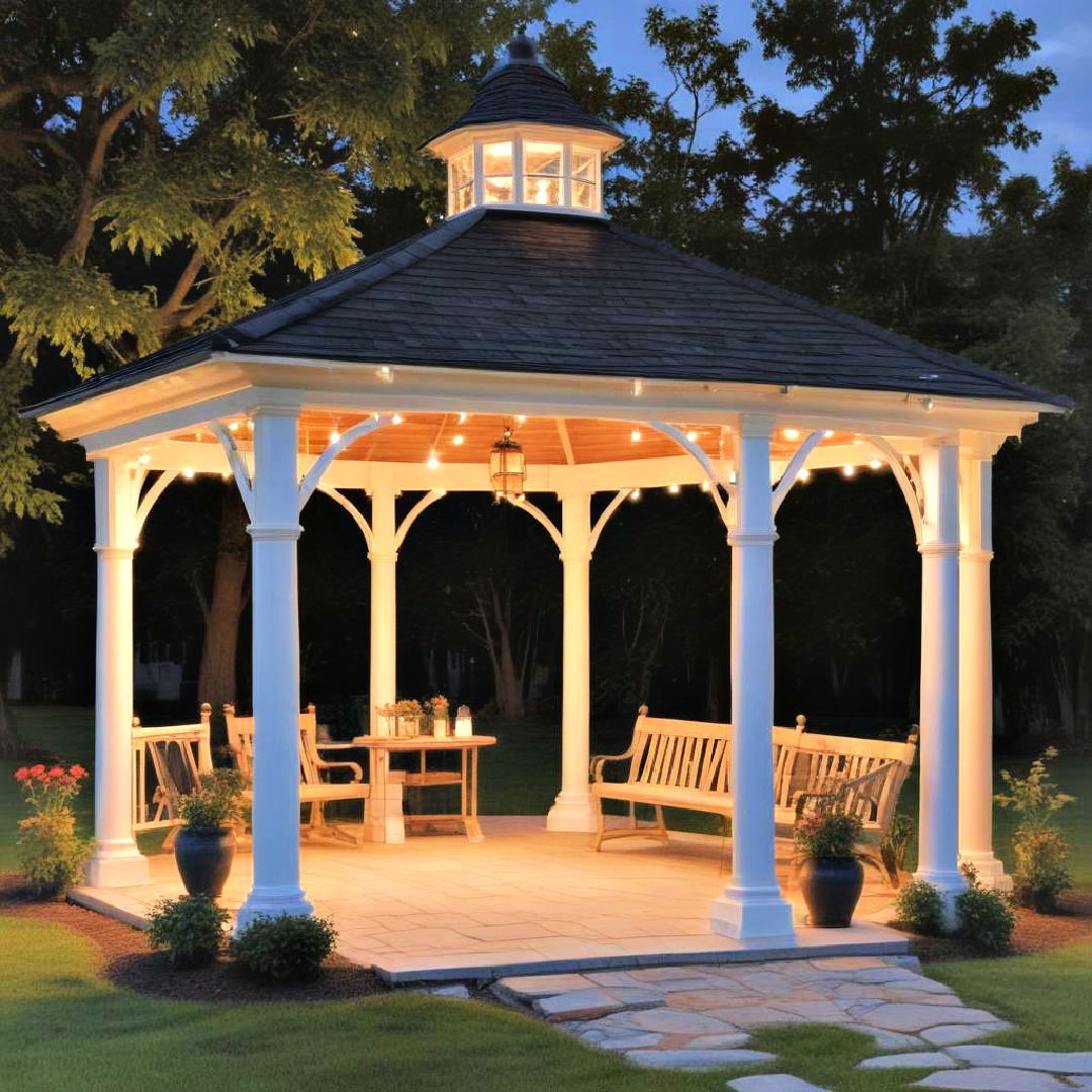 gazebo with lighting