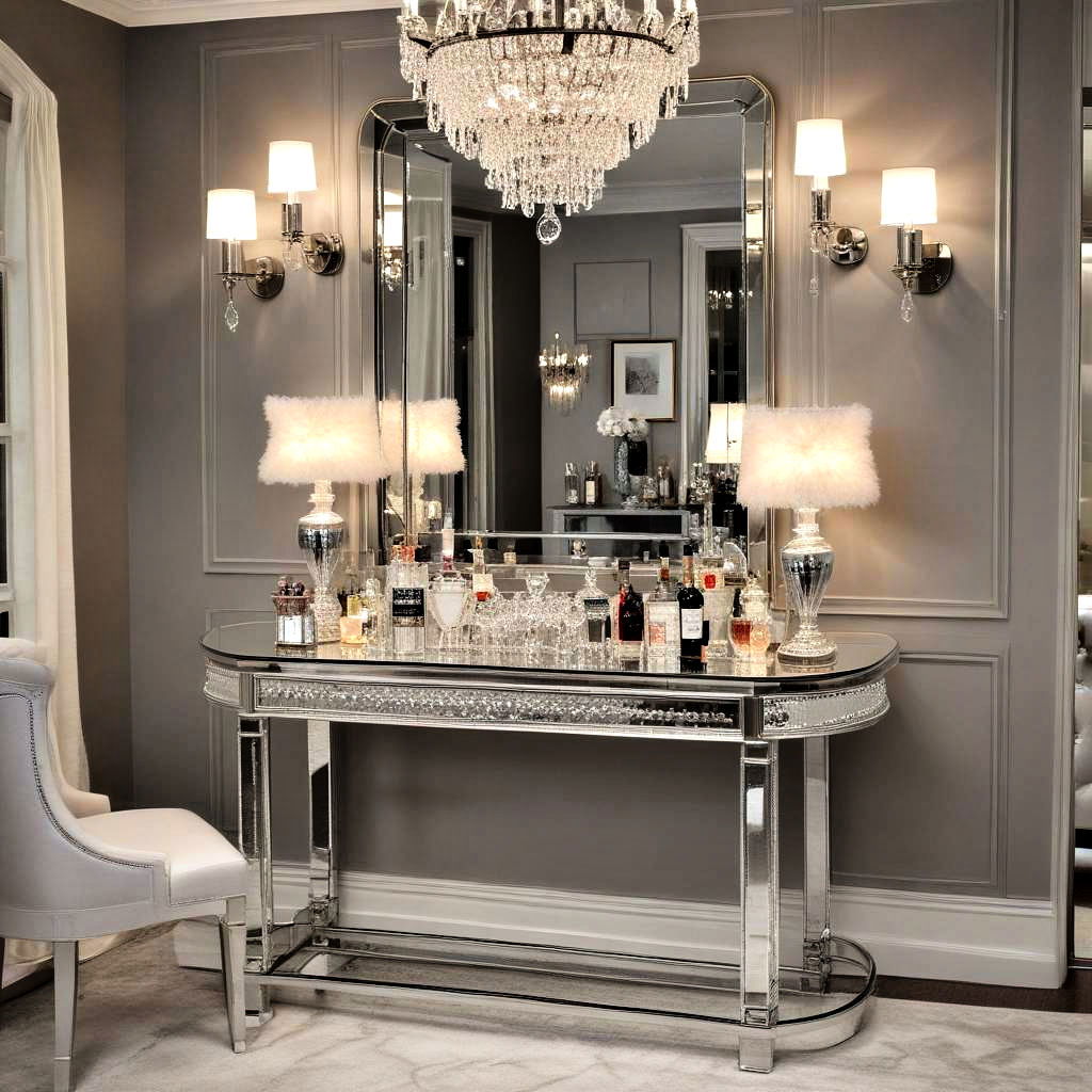 glamorous mirrored bar