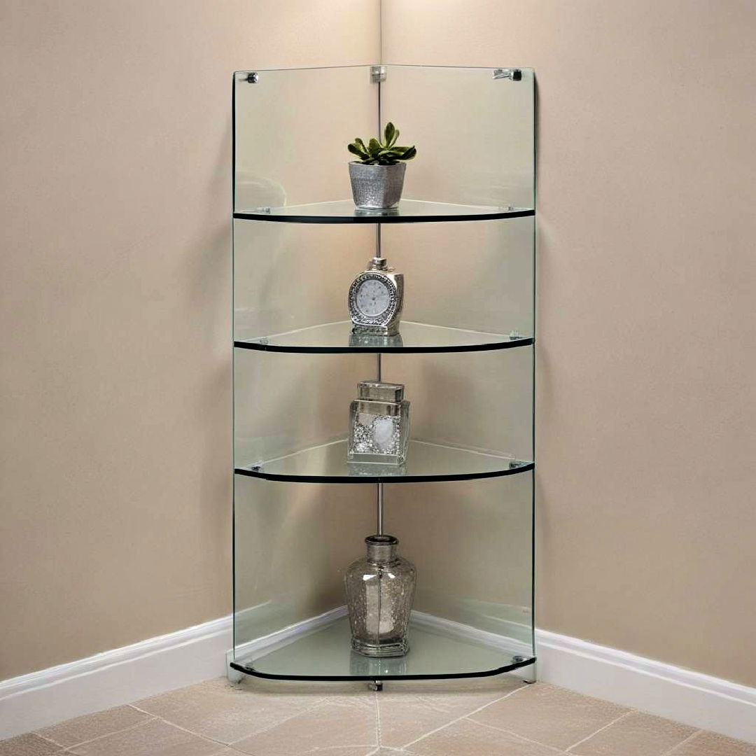 glass corner shelves