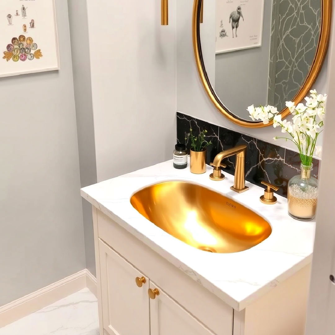 gold bathroom sink