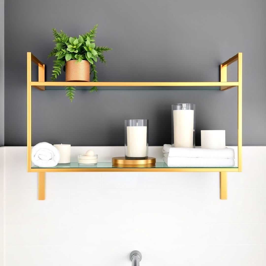 gold floating shelves