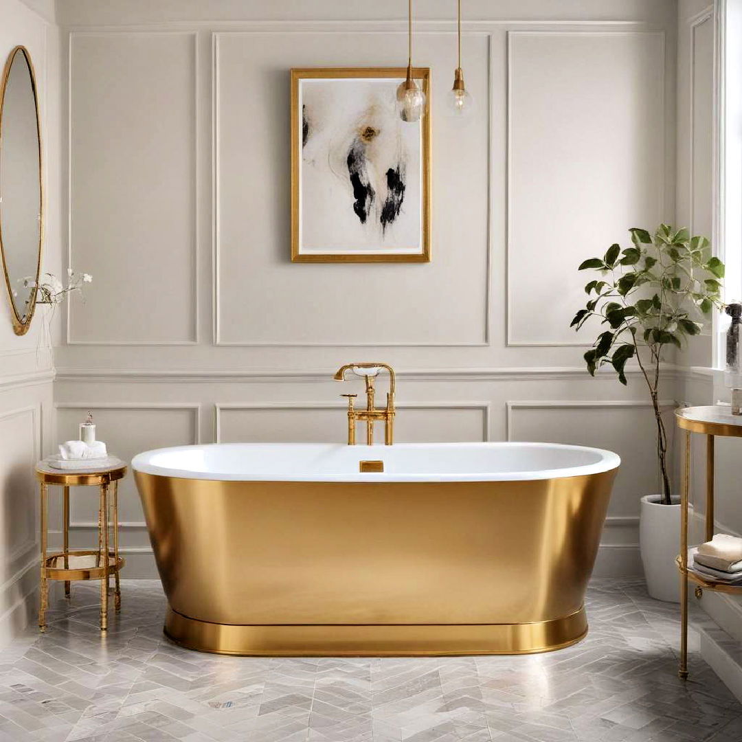 gold freestanding tub