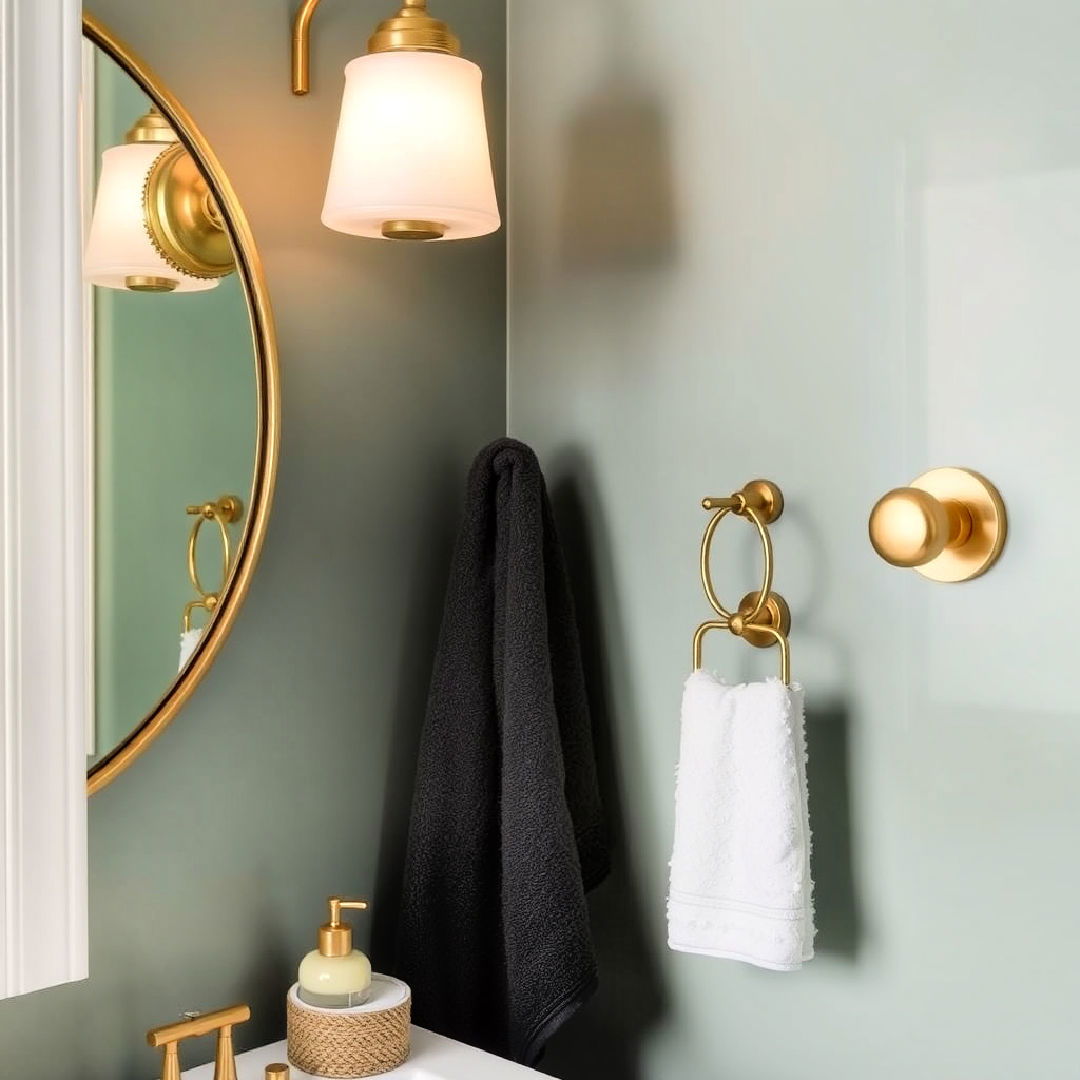 gold towel bars and hooks