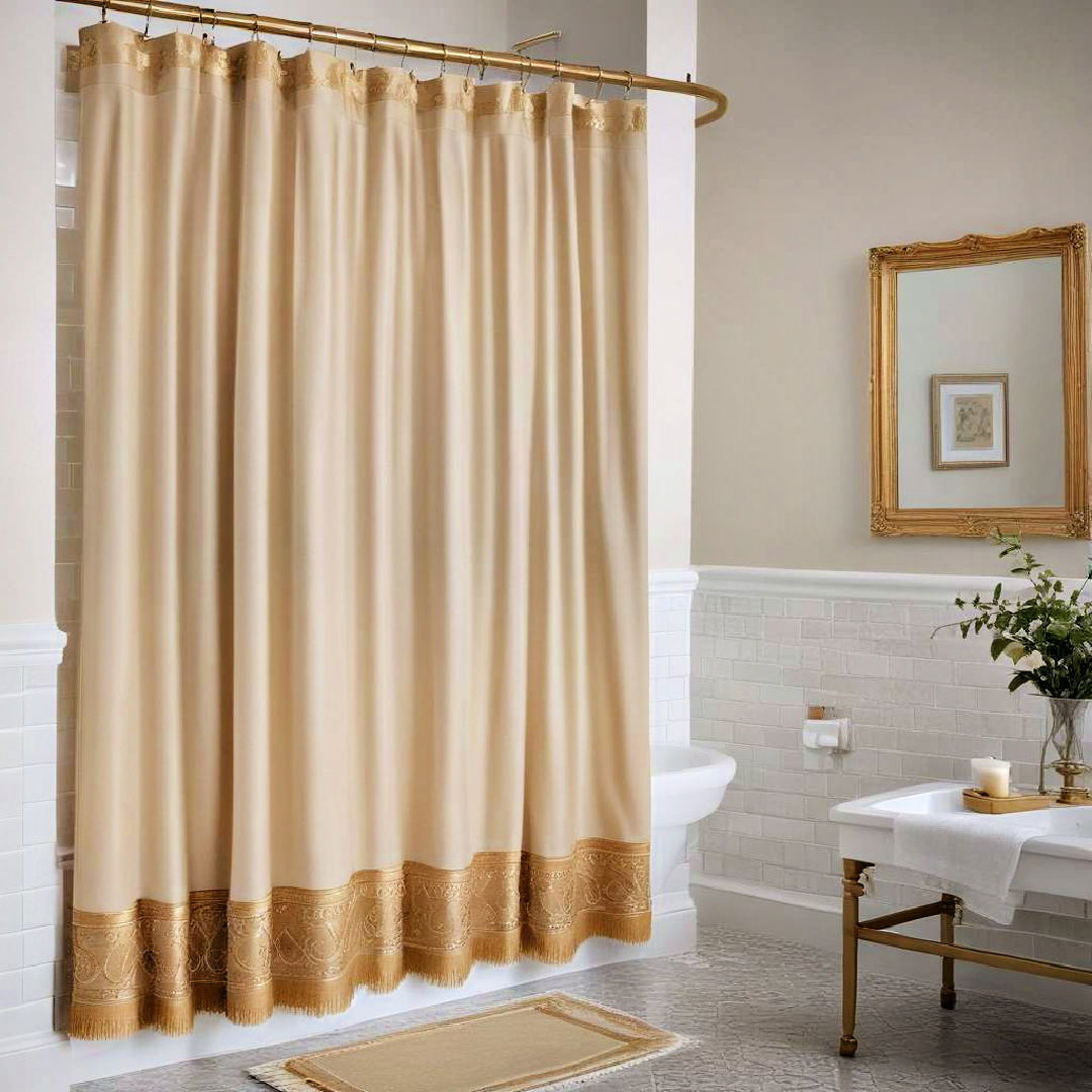 gold trim on shower curtains