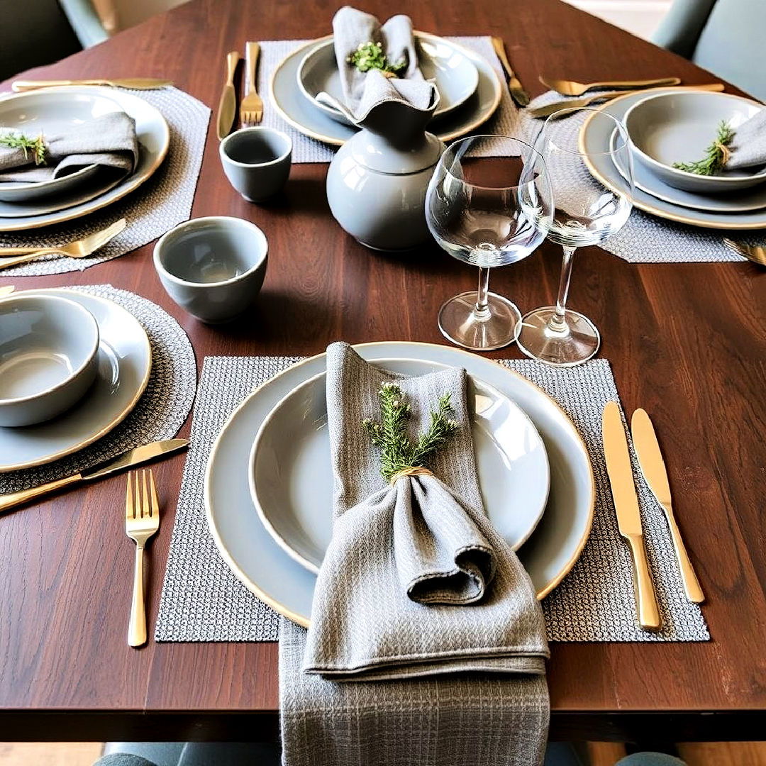 gray tableware for a polished look