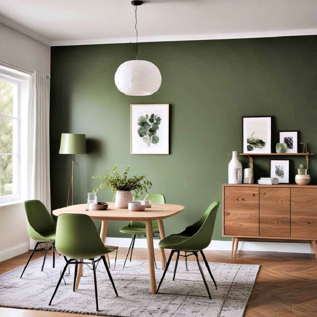 green accent wall