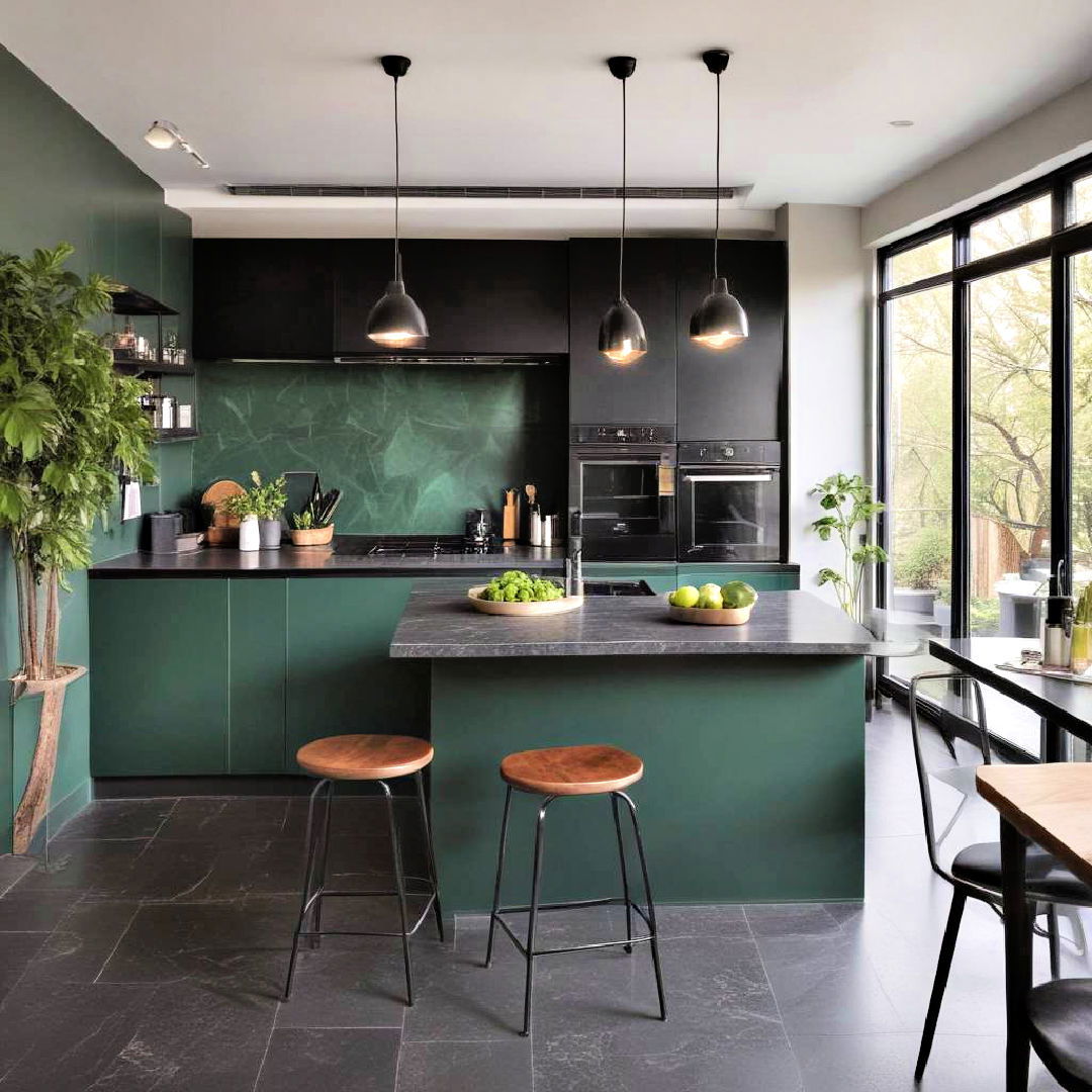 green and black combination for a modern edge