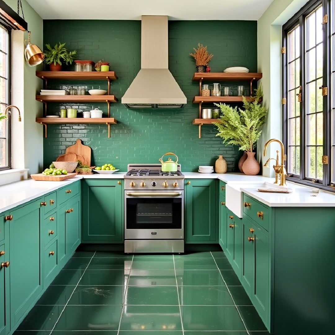 green tile flooring for a unique twist