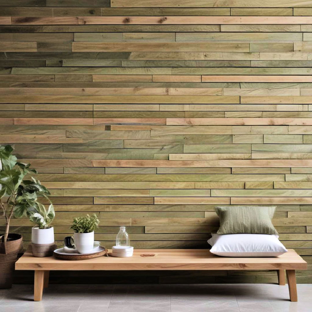 green tinted wood slats