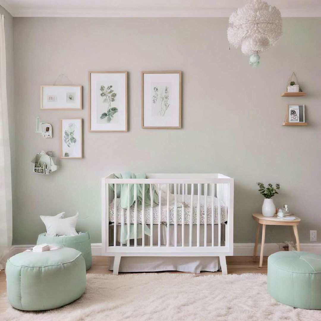 grey and mint green color scheme