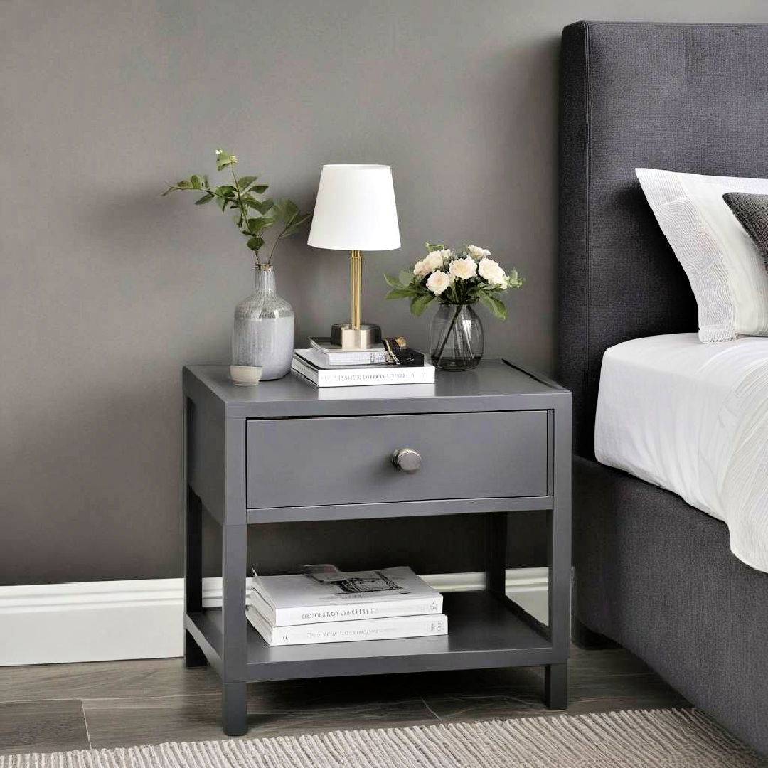 grey bedside table