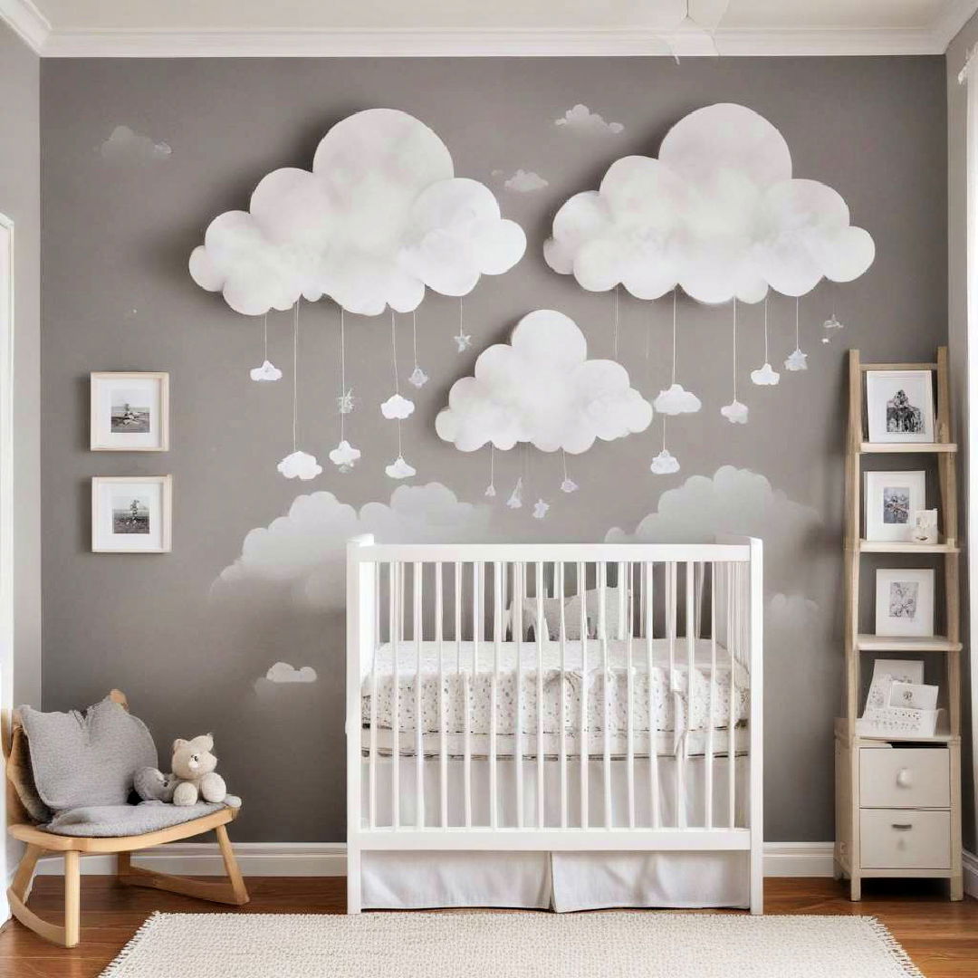 grey cloud themed wall art