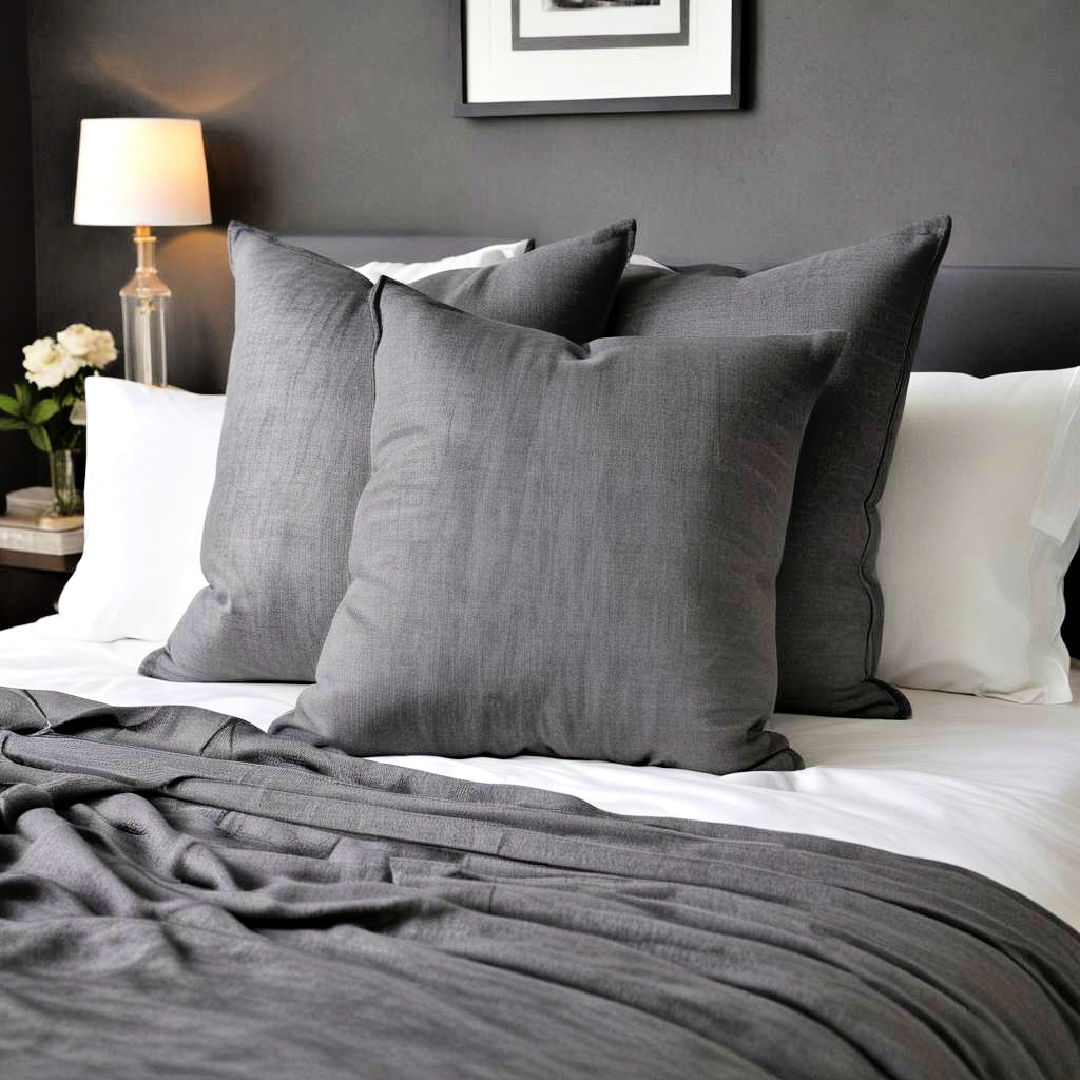 grey decorative pillows