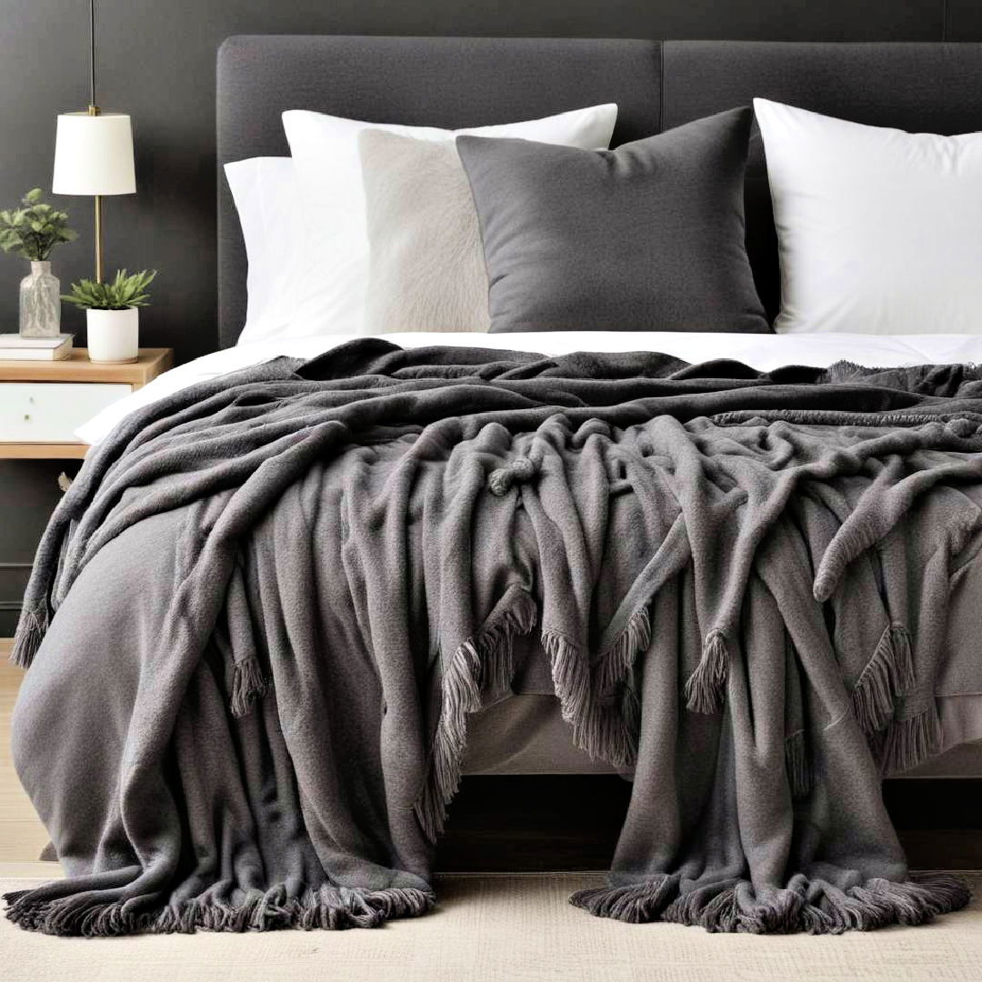 grey throw blankets