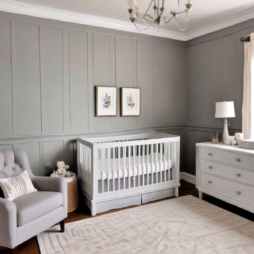 grey wainscoting