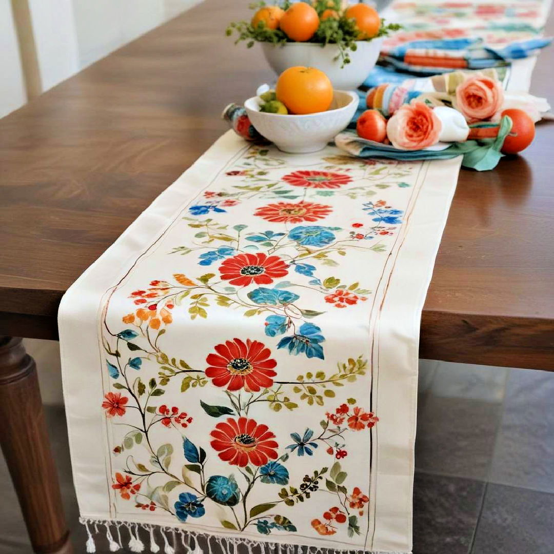 hand painted silk runner