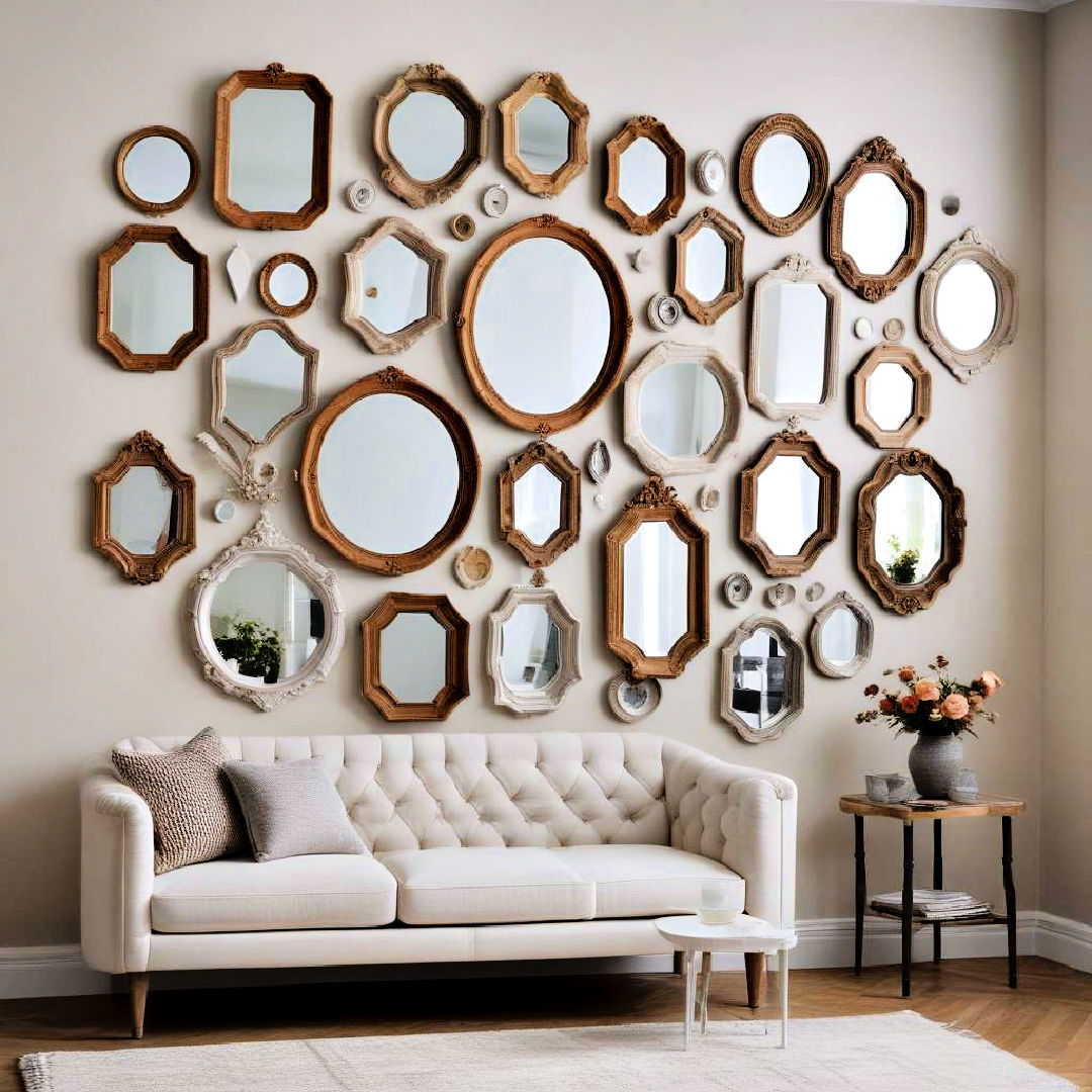 hang a collection of mirrors