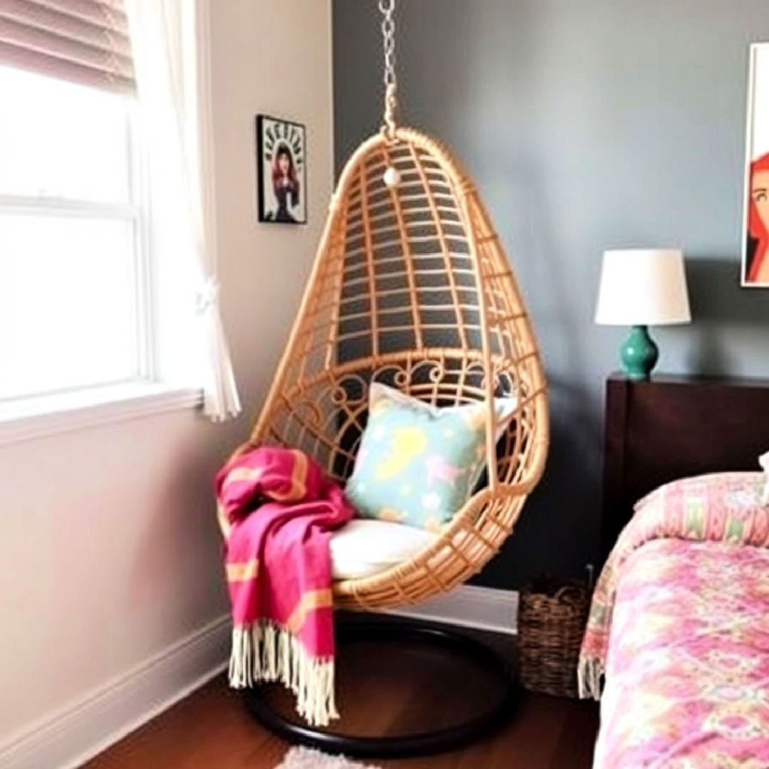 hanging chair for a playful retro touch