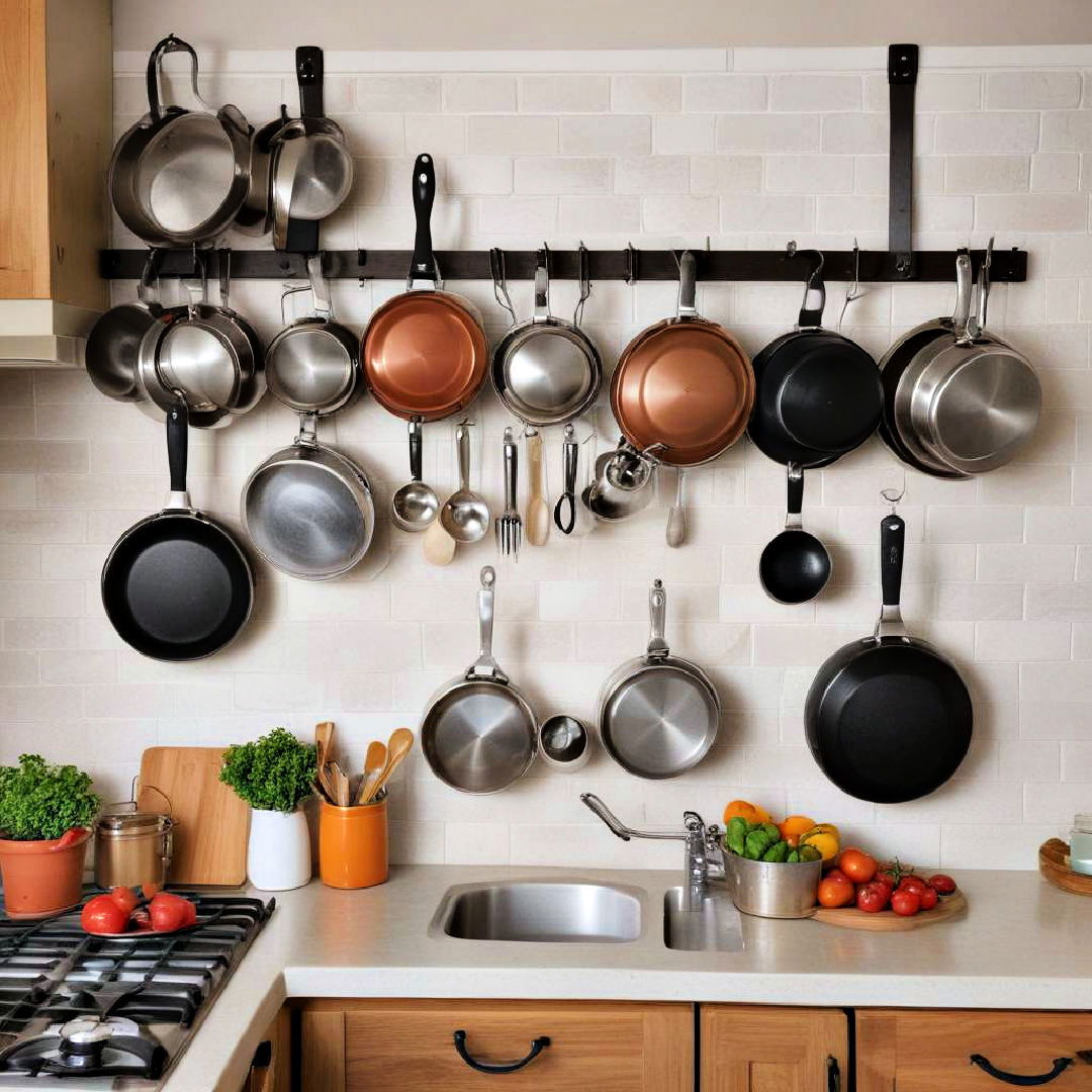 hanging pots and pans